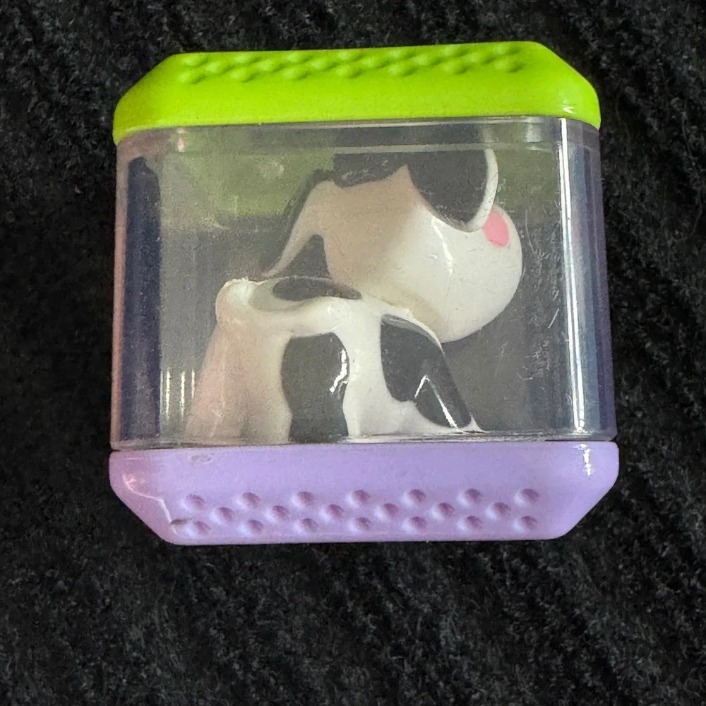 Fisher Price Peek-a-Blocks Cow Green Purple Square Block‎ Toy